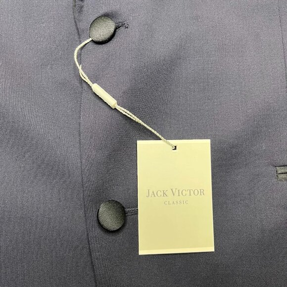 Jack Victor Men's Navy Blue Notch Lapel Two-Button Classic Blazer Jacket Size 44 - Picture 12 of 16